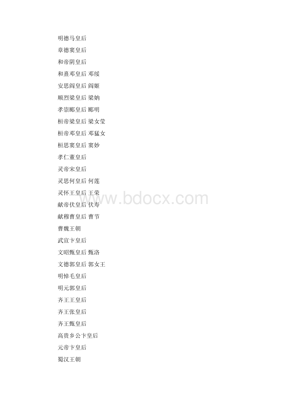 中国历代皇后列表Word格式文档下载.docx_第2页