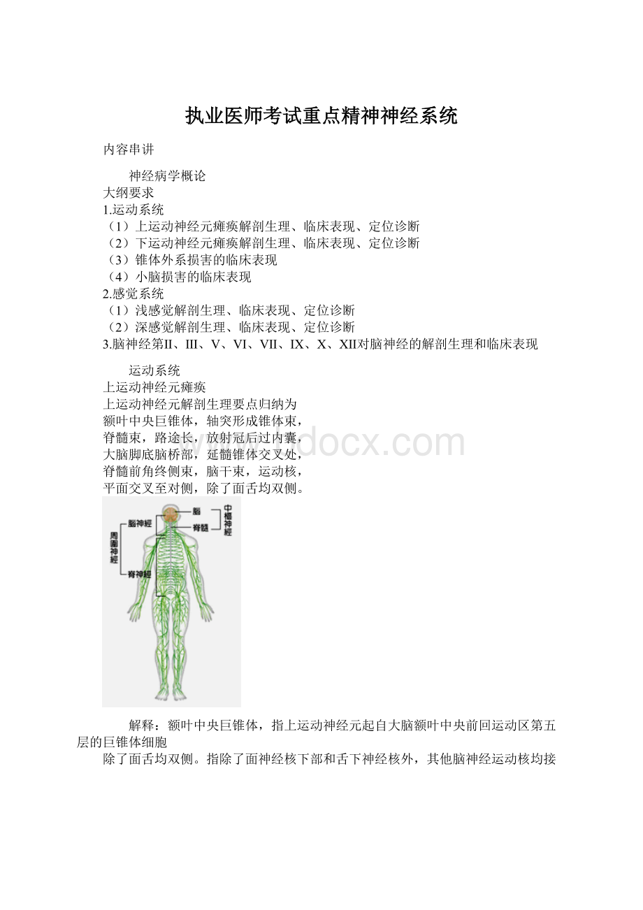 执业医师考试重点精神神经系统Word文档下载推荐.docx