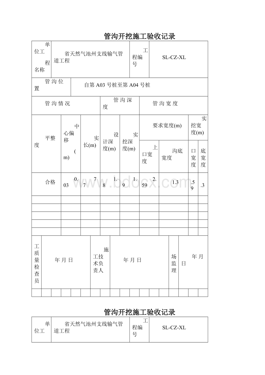 01管沟开挖施工验收记录簿.docx_第2页