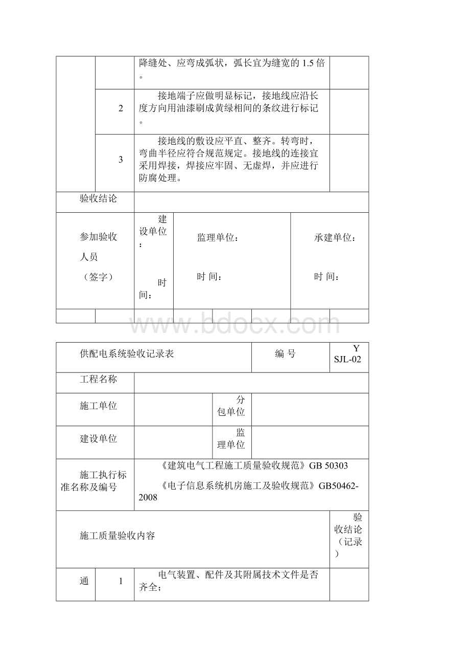 IDC数据中心机房工程验收记录表讲课讲稿.docx_第2页