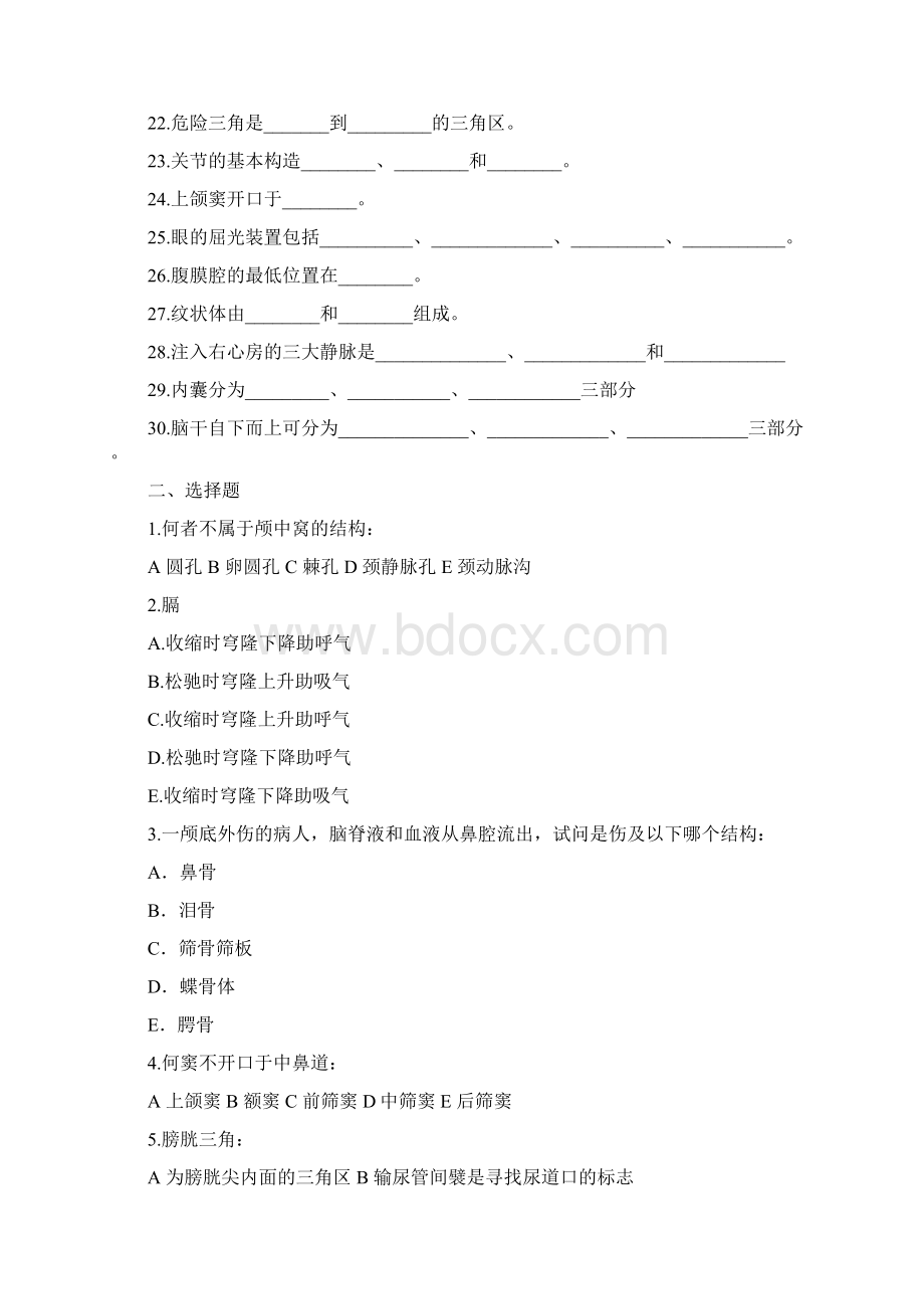 人体解剖学考试复习题及参考答案汇总.docx_第2页