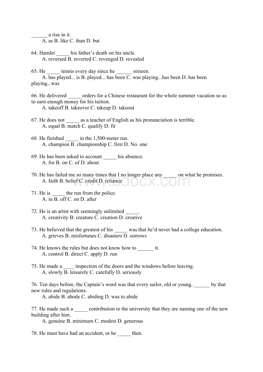 专四模拟试题附参考答案9.docx_第3页