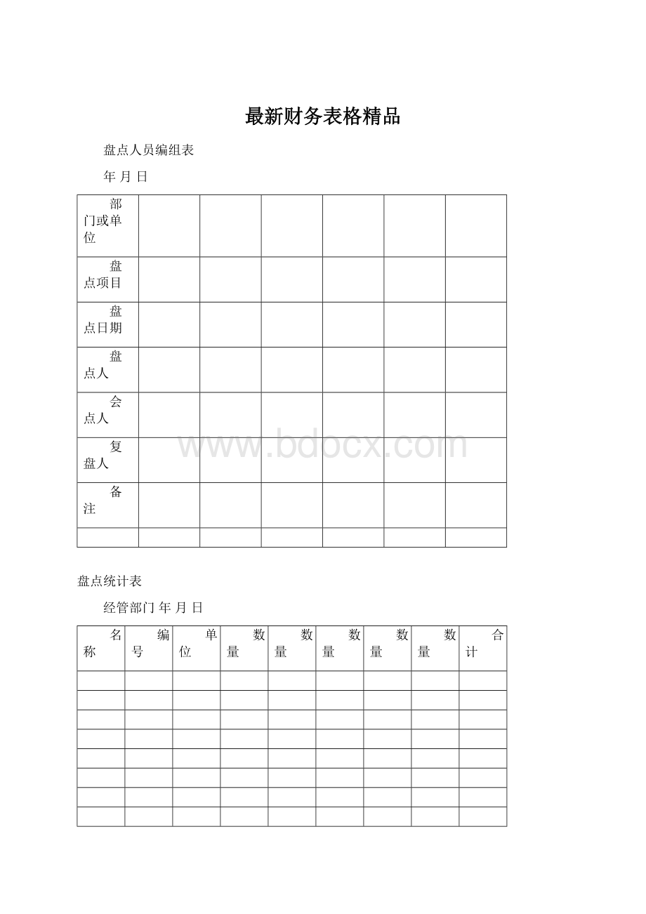 最新财务表格精品Word格式.docx