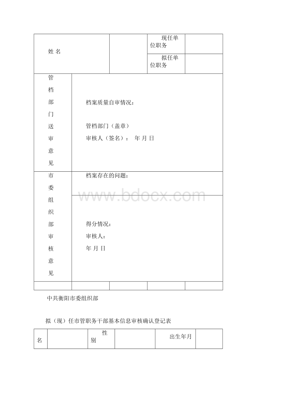 整理拟现任市管干部档案送审情况登记表.docx_第2页