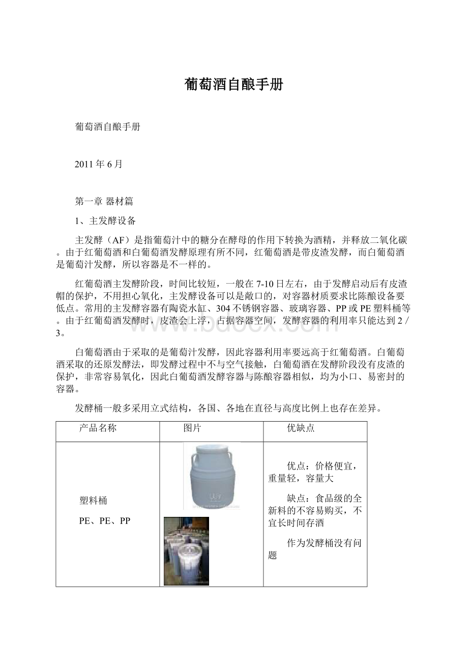 葡萄酒自酿手册Word文档下载推荐.docx