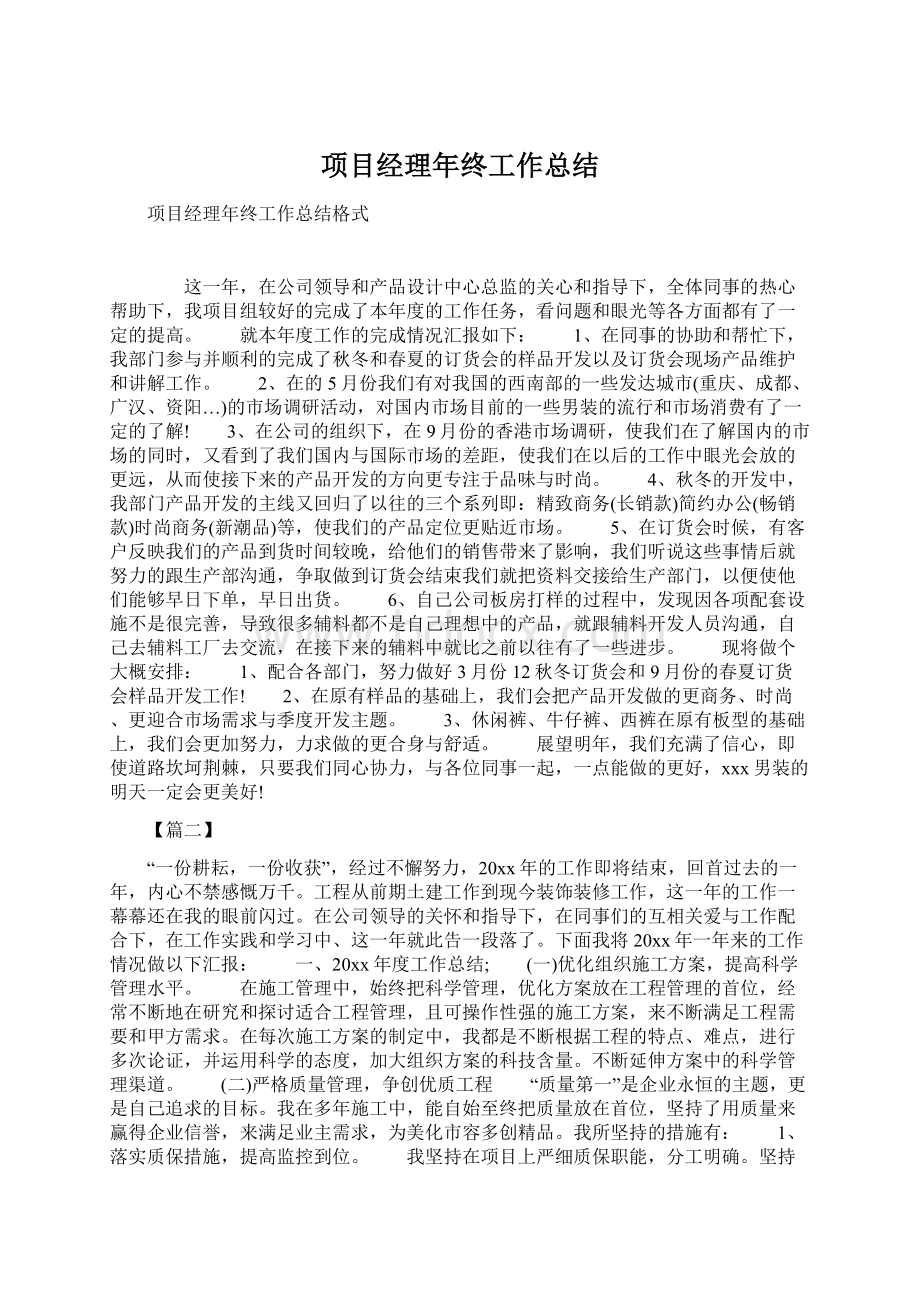 项目经理年终工作总结.docx