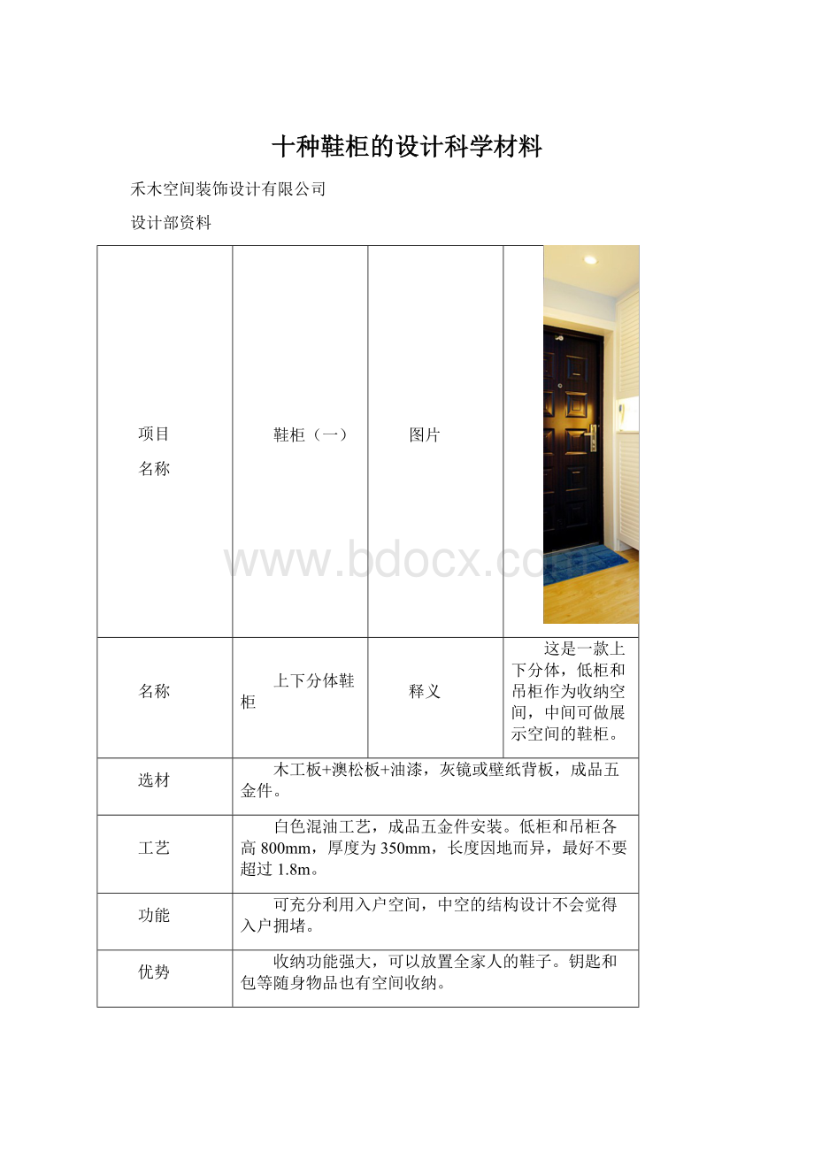 十种鞋柜的设计科学材料Word文件下载.docx_第1页