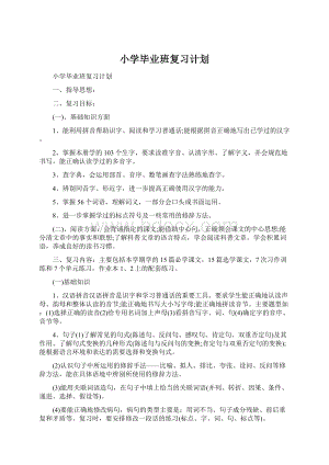 小学毕业班复习计划Word格式文档下载.docx