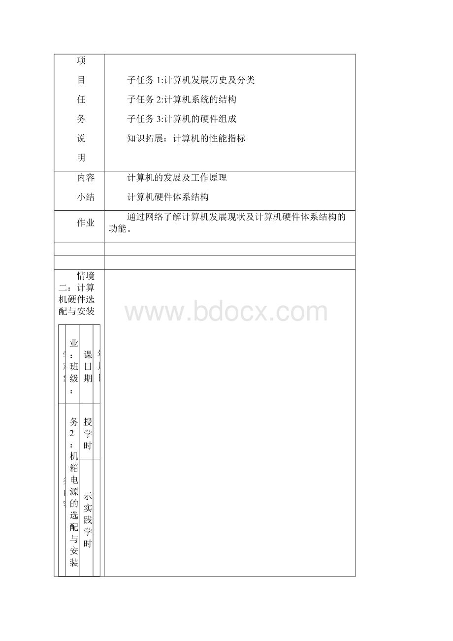 计算机组装与维护115全书教案完整版电子讲义最全最新Word格式文档下载.docx_第2页