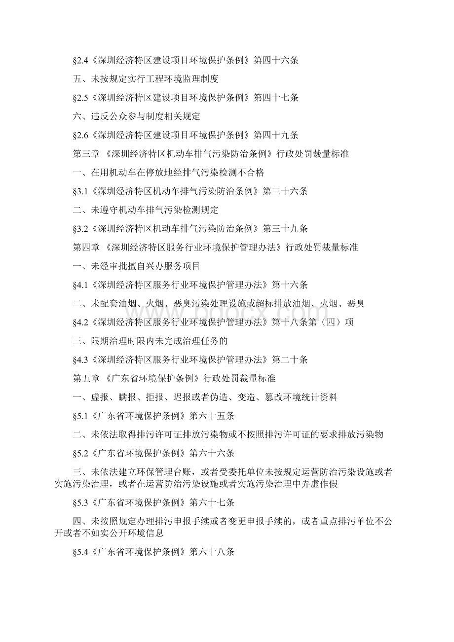 深圳环保0301行政处罚裁量权实施标准第三版Word文档下载推荐.docx_第2页