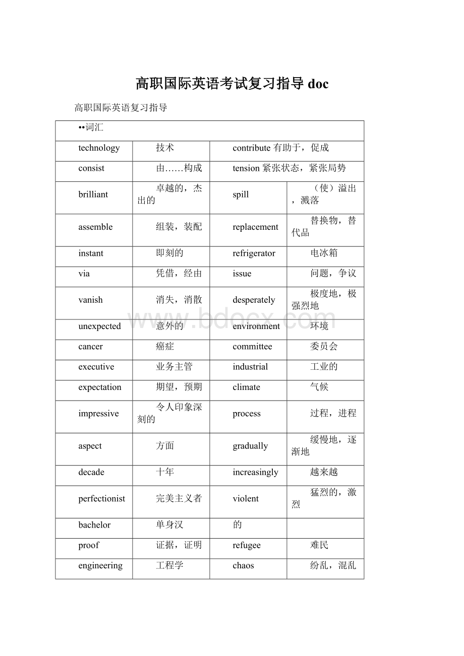 高职国际英语考试复习指导docWord格式.docx_第1页