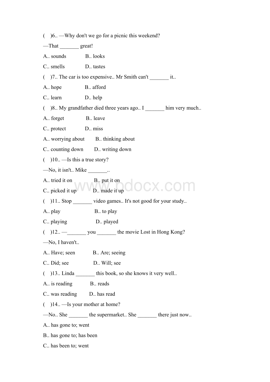 最新八年级英语下册Module2Experiences练习题新版外研版Word文件下载.docx_第2页