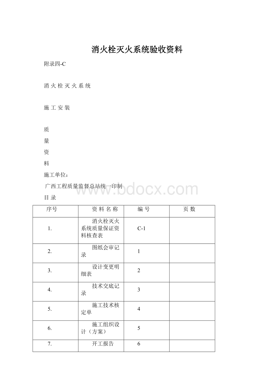 消火栓灭火系统验收资料.docx_第1页