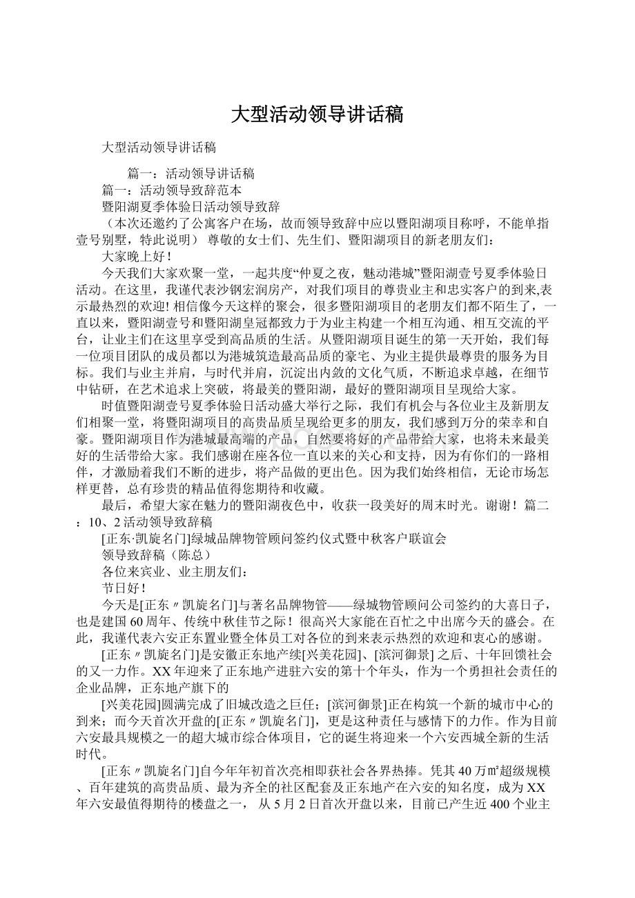 大型活动领导讲话稿.docx_第1页