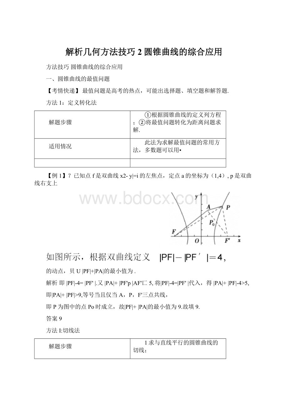 解析几何方法技巧2圆锥曲线的综合应用Word文档格式.docx_第1页