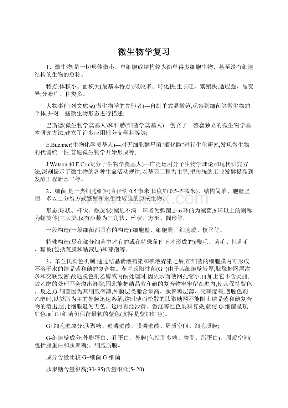 微生物学复习Word文件下载.docx