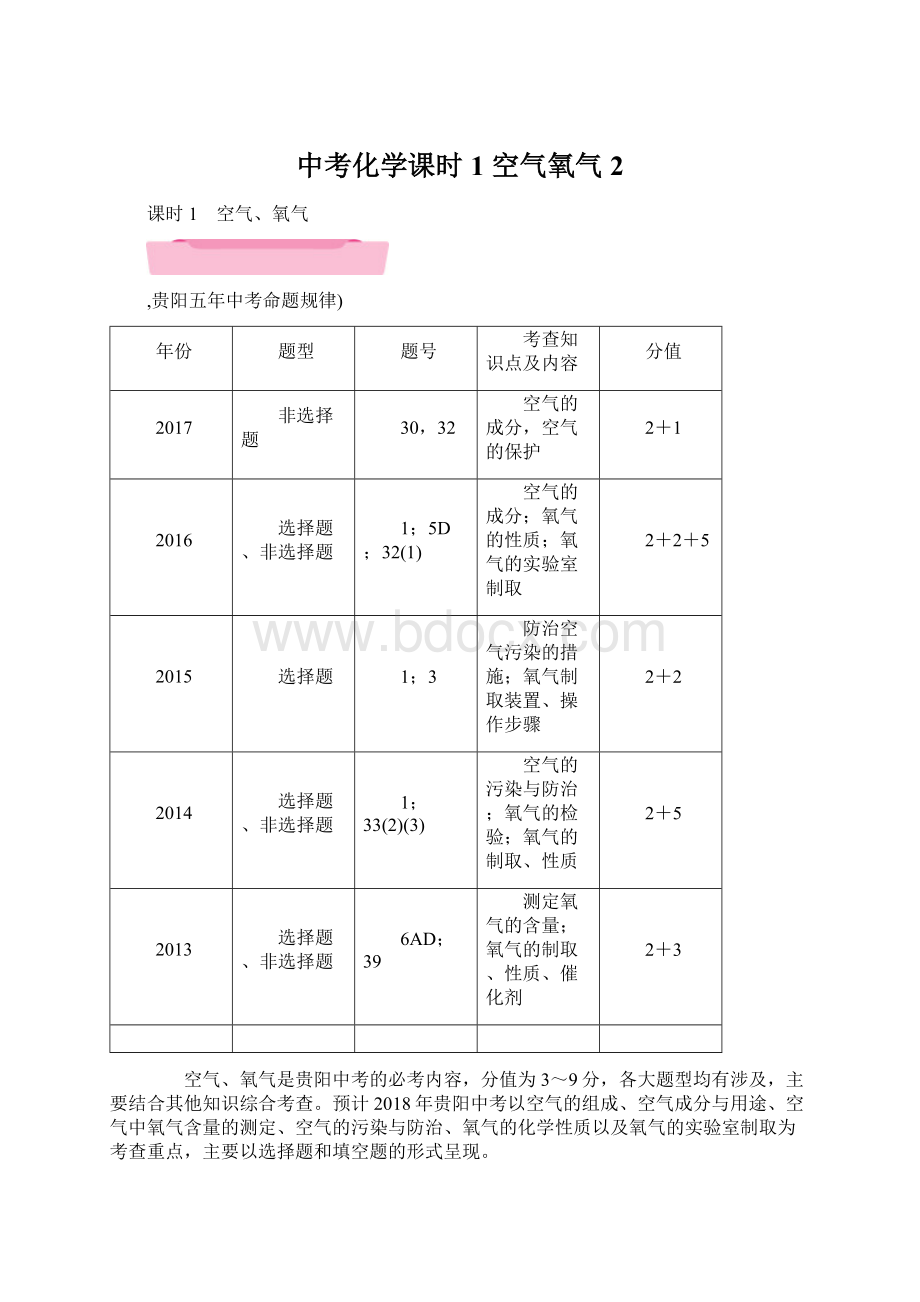 中考化学课时1 空气氧气2.docx_第1页