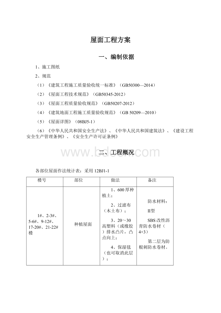 屋面工程方案.docx_第1页