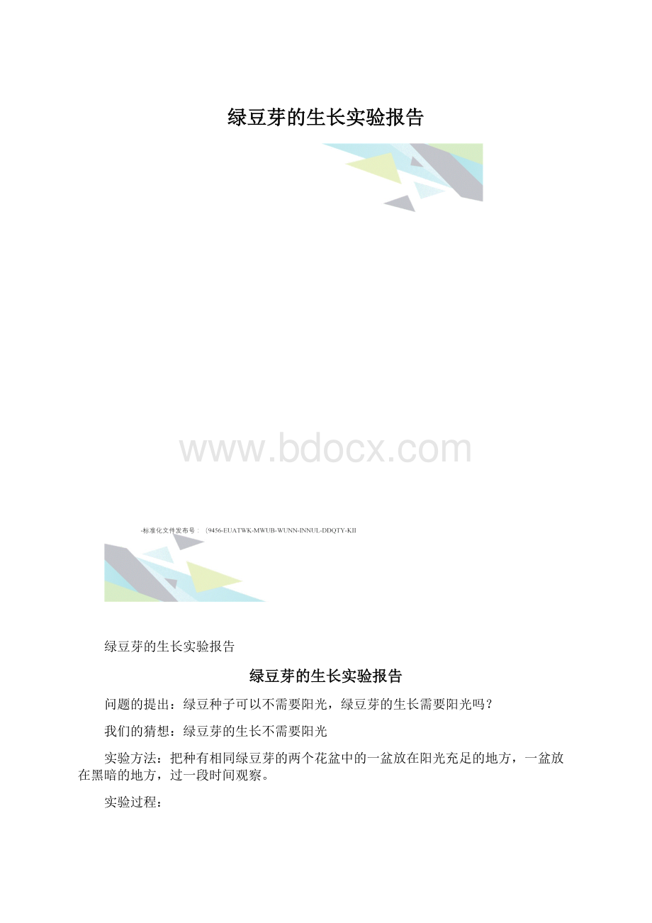 绿豆芽的生长实验报告.docx