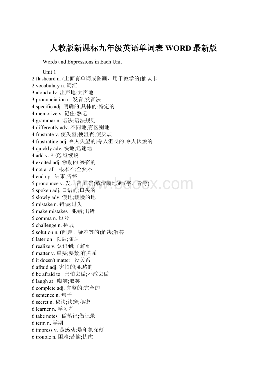 人教版新课标九年级英语单词表WORD最新版.docx_第1页