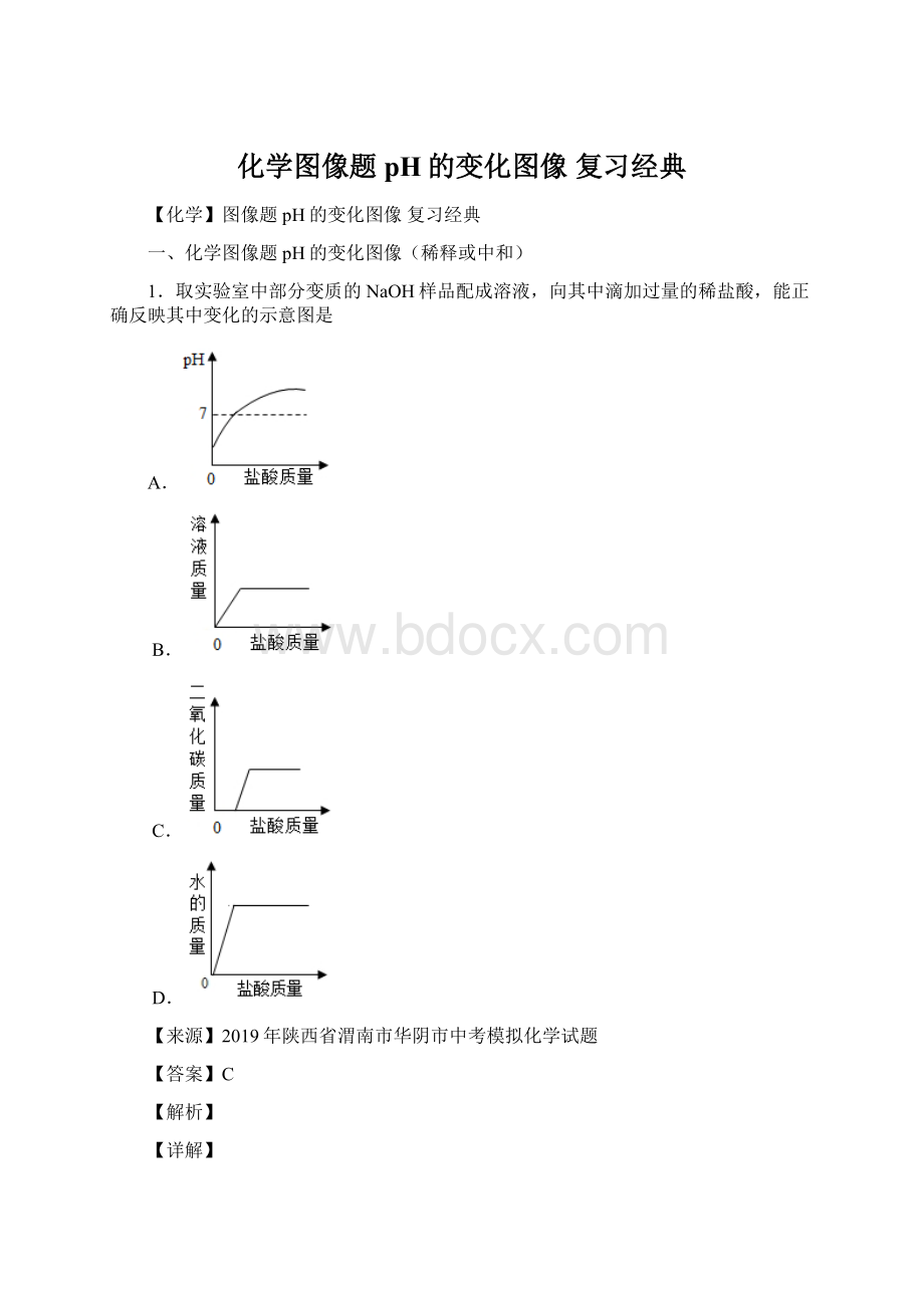 化学图像题 pH的变化图像 复习经典Word文档下载推荐.docx