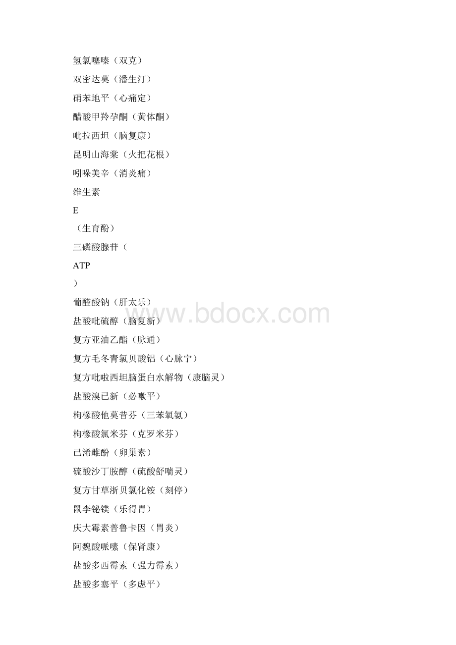 常用西药别名精校版本Word文档格式.docx_第2页