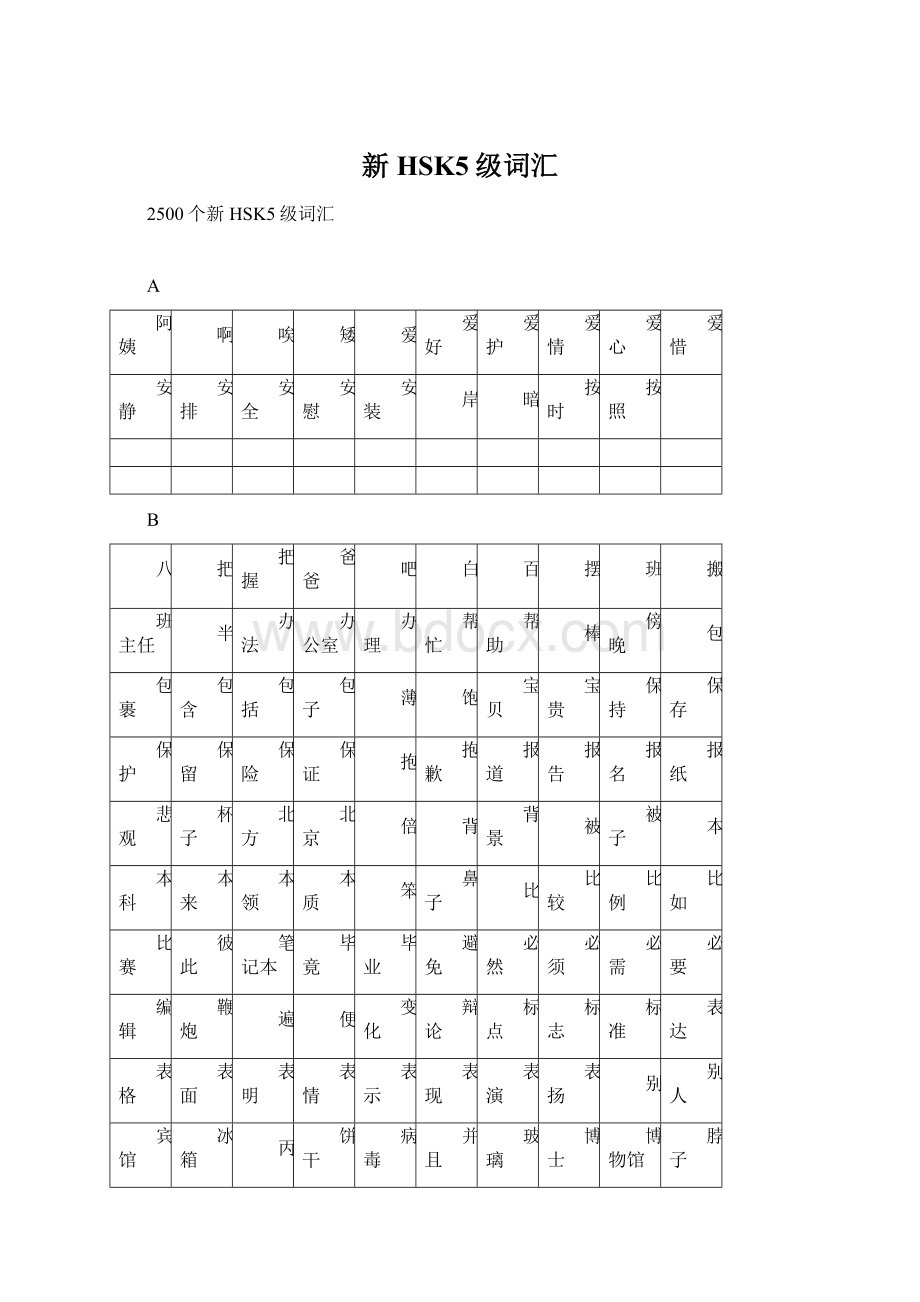 新HSK5级词汇.docx