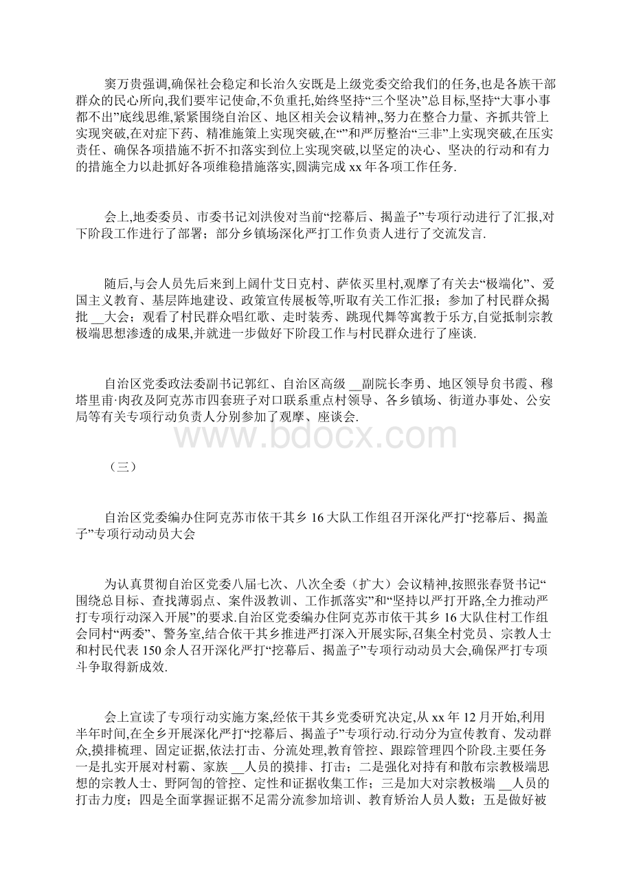 揭盖子捅娄子严打揭盖子工作活动汇报材料大全.docx_第3页