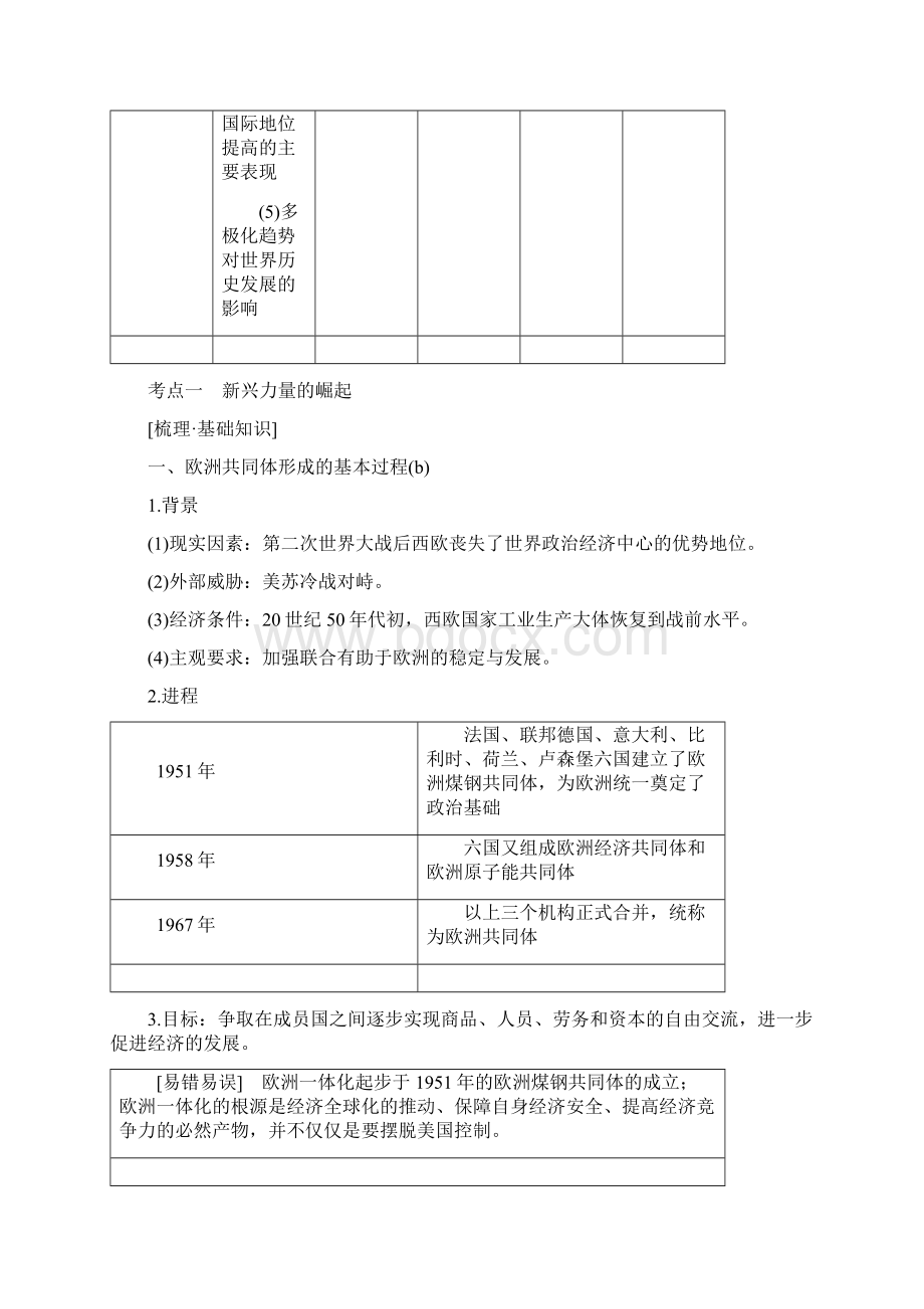 精品版高考历史大一轮复习 专题六 第16讲 走向多极化的世界政治格局学案Word格式.docx_第2页