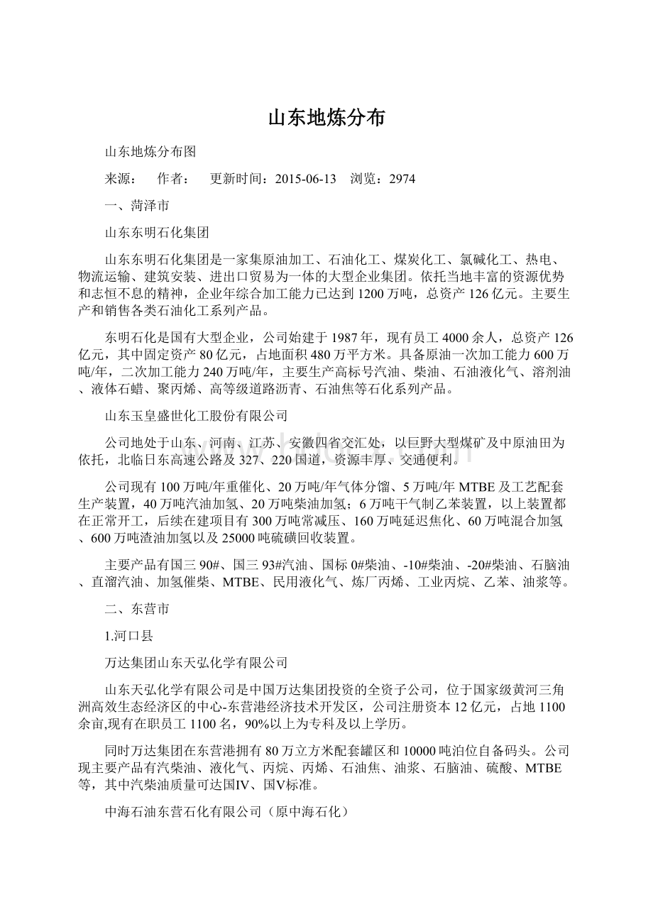 山东地炼分布Word格式.docx_第1页