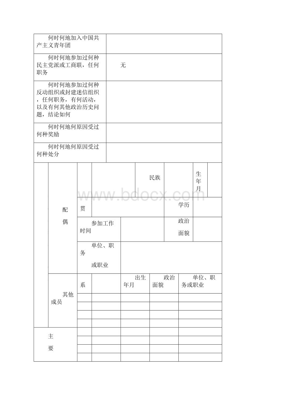 入党志愿书空白模板.docx_第3页