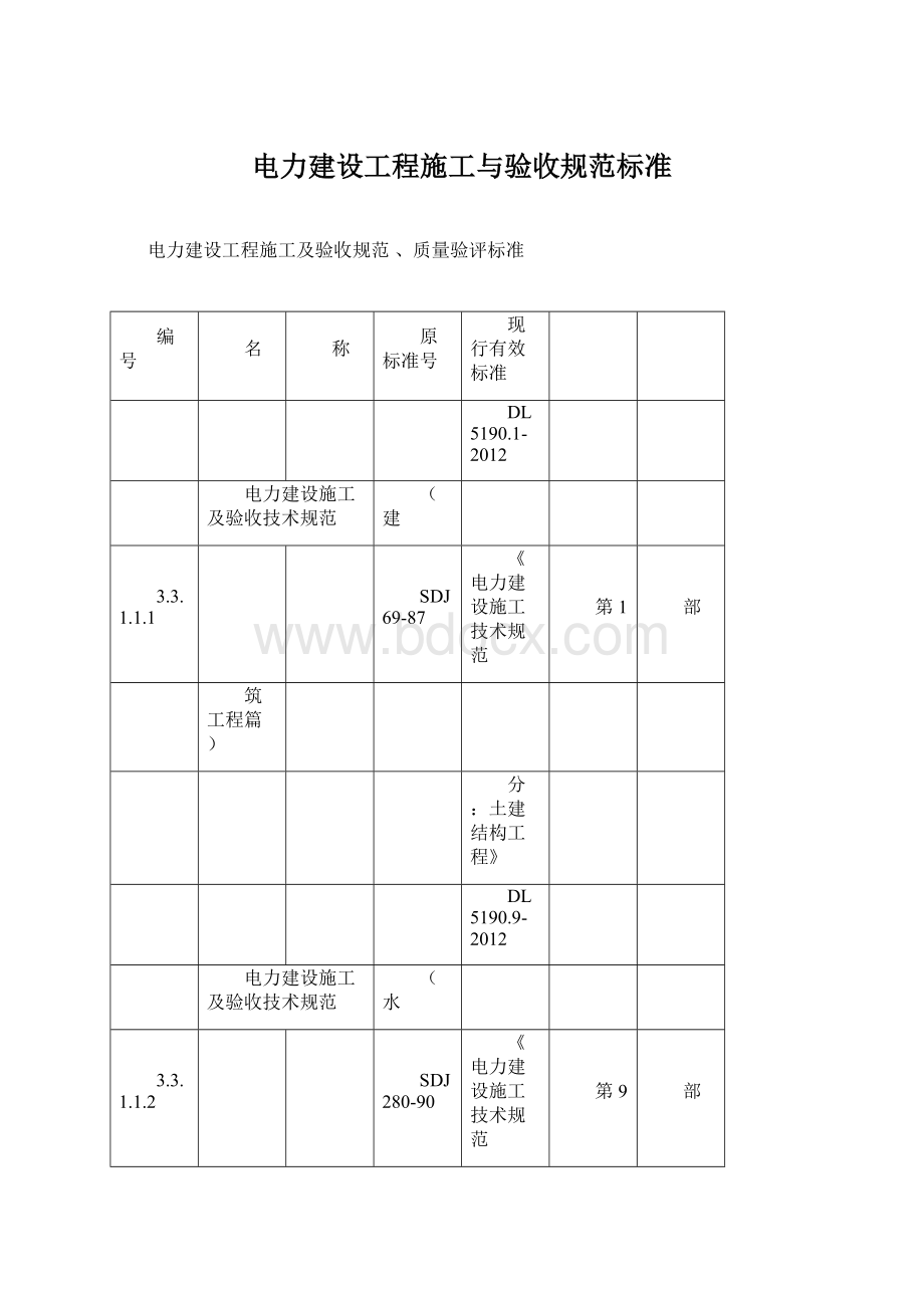 电力建设工程施工与验收规范标准Word格式.docx