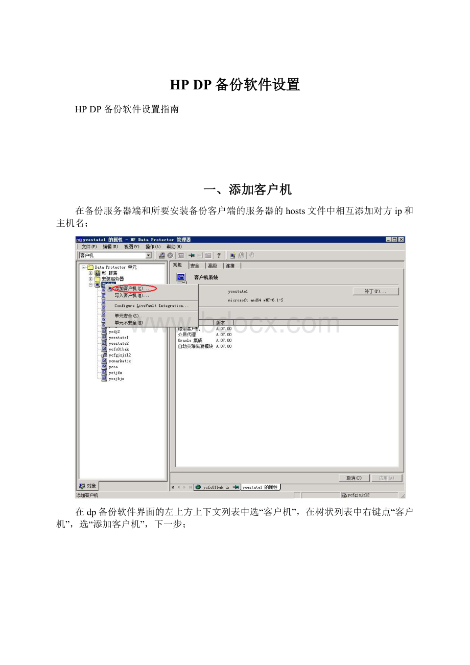 HP DP备份软件设置Word文档格式.docx_第1页