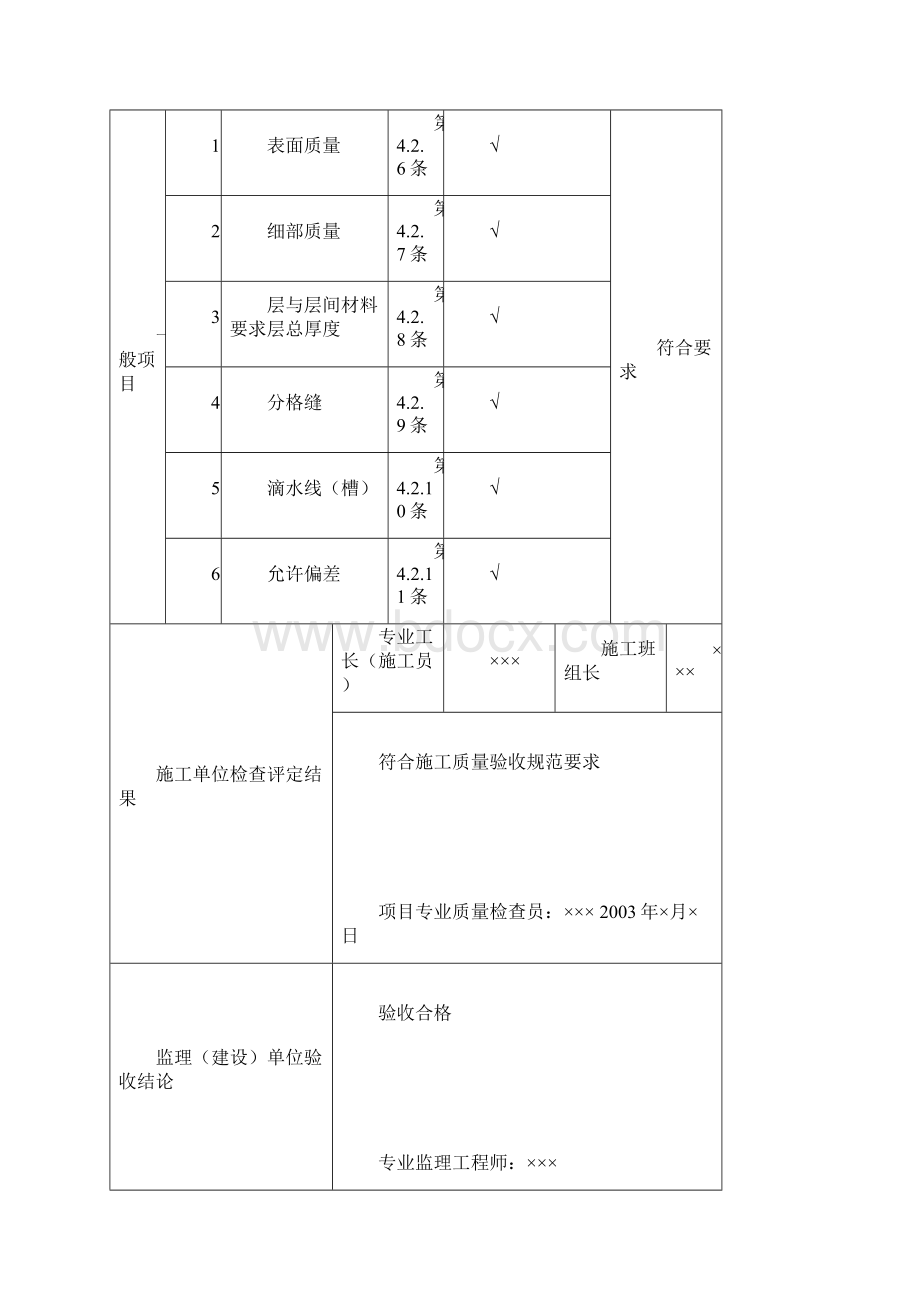 8装饰装修工程检验批质量验收记录表Word格式文档下载.docx_第2页