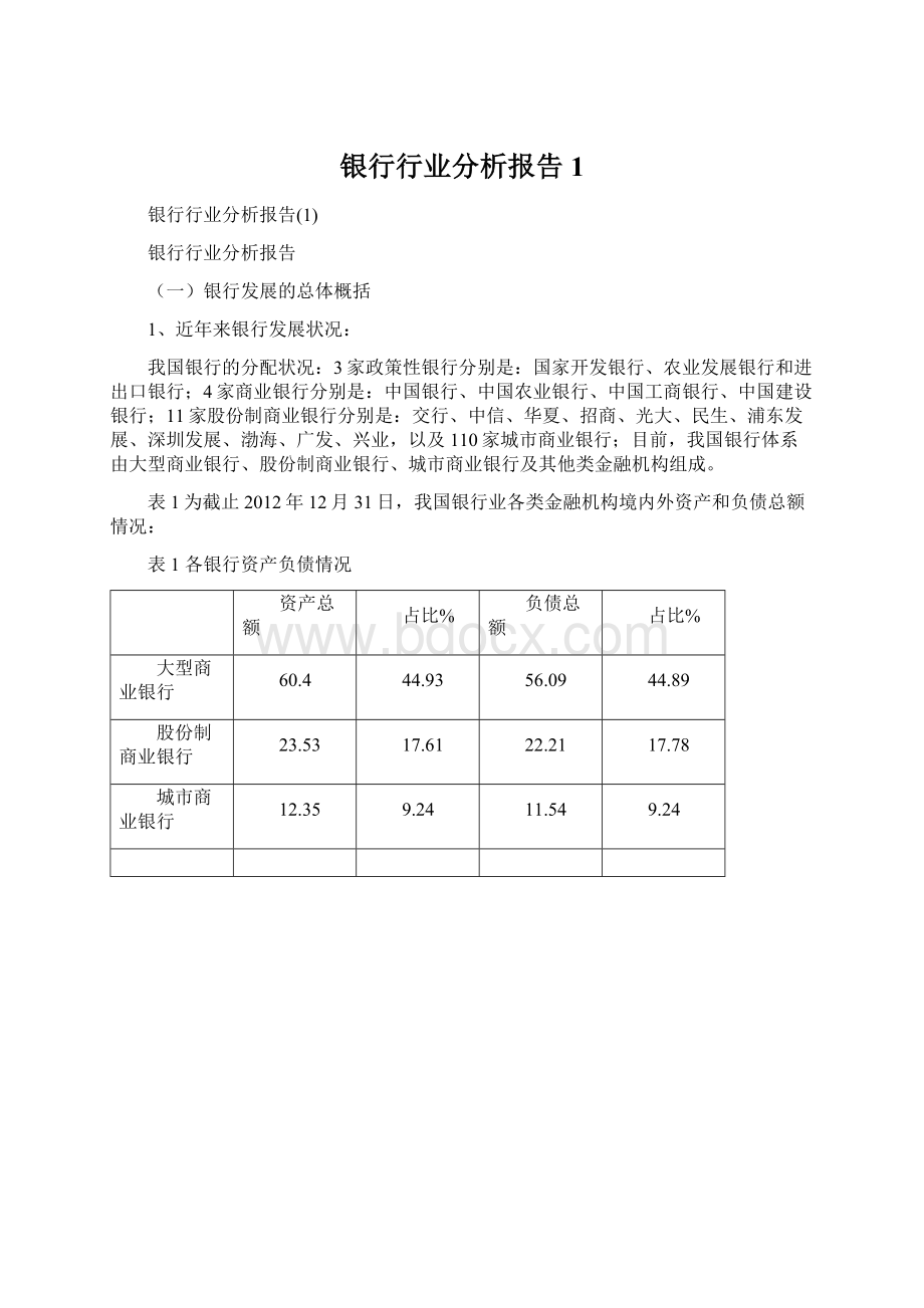 银行行业分析报告1.docx_第1页