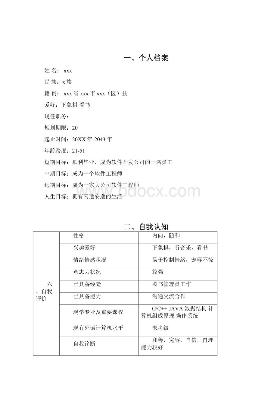 计算机科学与技术专业职业生涯规划书文档格式.docx_第3页