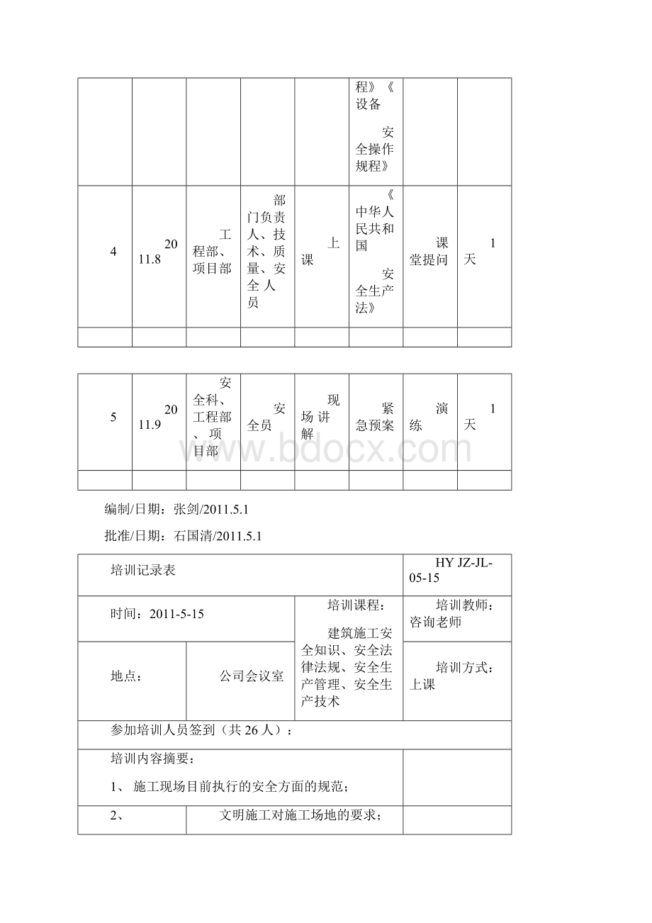 最新管理人员和作业人员年度安全培训教育计划记录及考核合格证明.docx_第3页