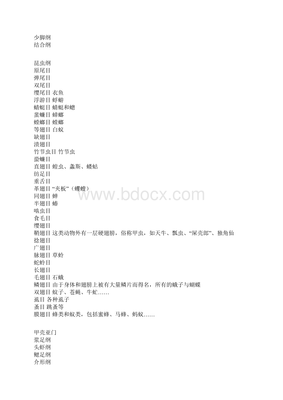 初中生物动物分类表Word文档格式.docx_第3页