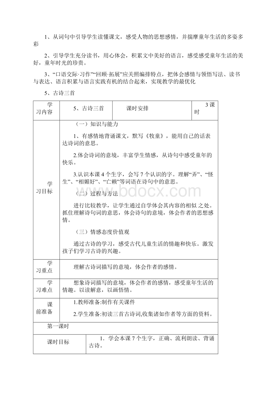 最新人教版小学语文五年级下册5《古诗三首》导学案精品.docx_第2页