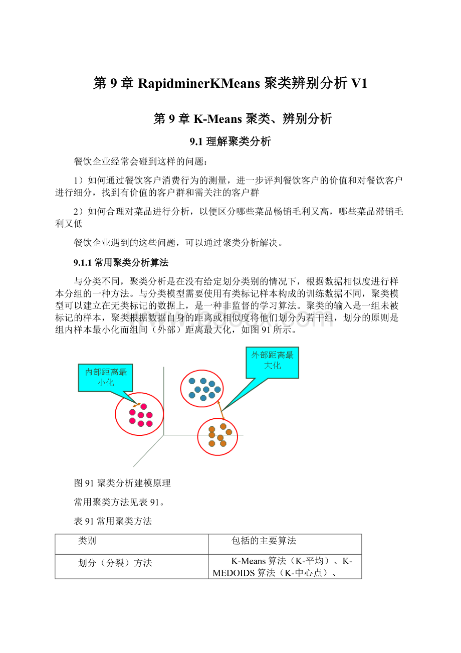 第9章 RapidminerKMeans 聚类辨别分析V1.docx_第1页