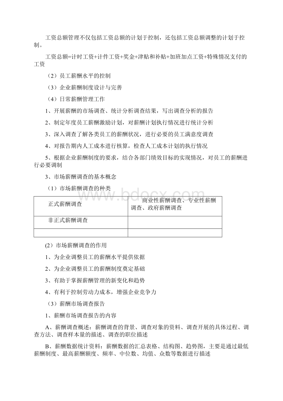 人力资源二级 薪酬管理精准提炼Word文档下载推荐.docx_第3页