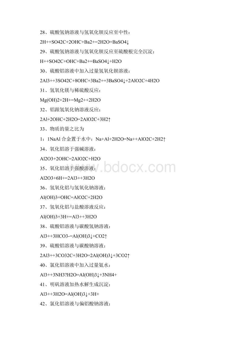 高考化学常用的145个化学方程式Word文档下载推荐.docx_第3页