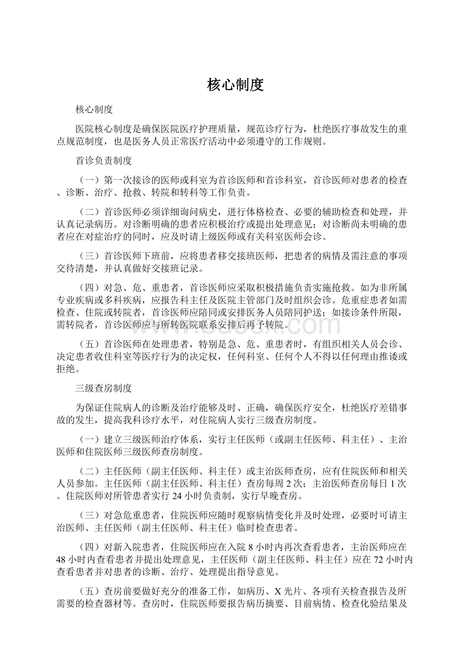 核心制度Word文件下载.docx