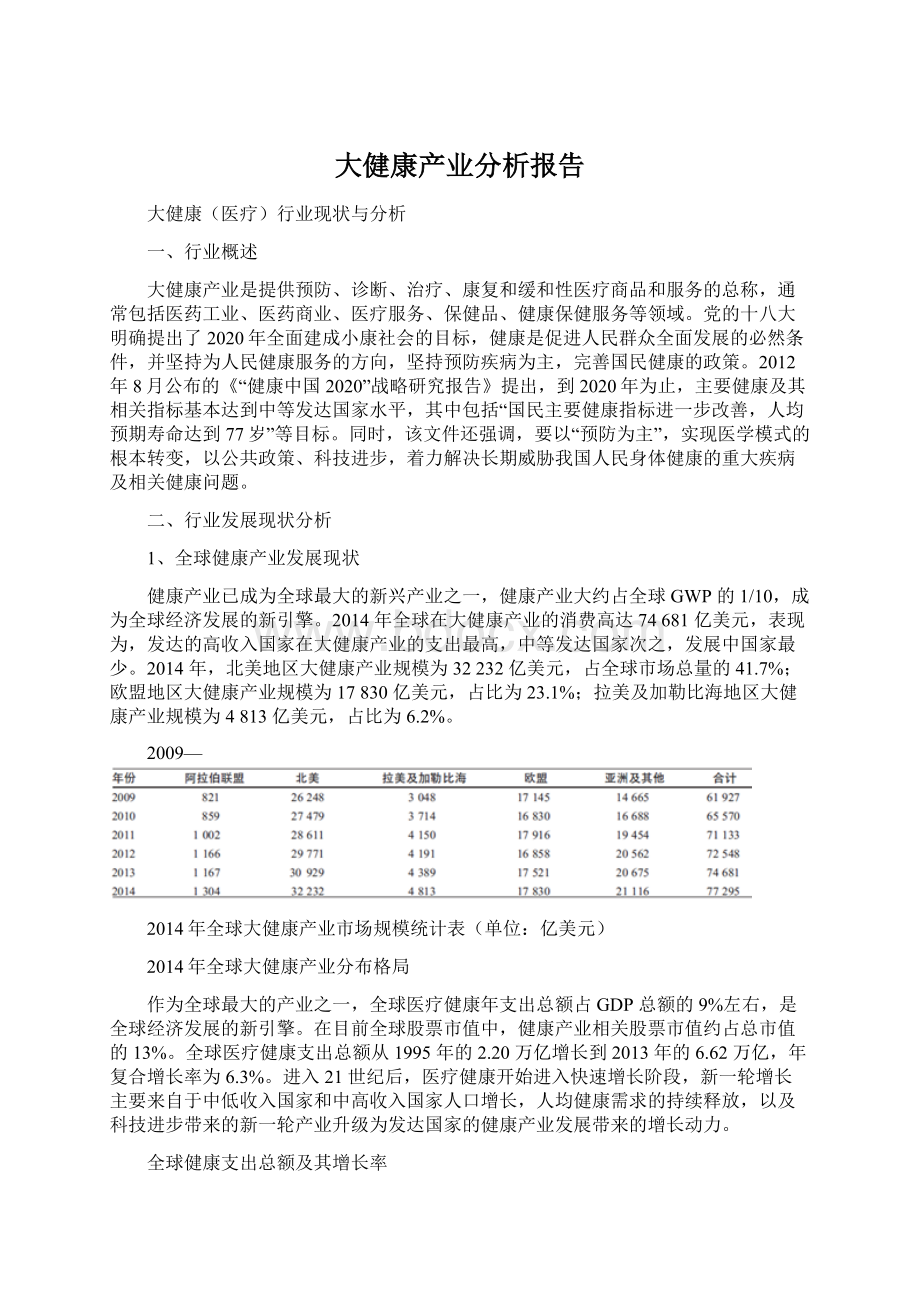 大健康产业分析报告.docx