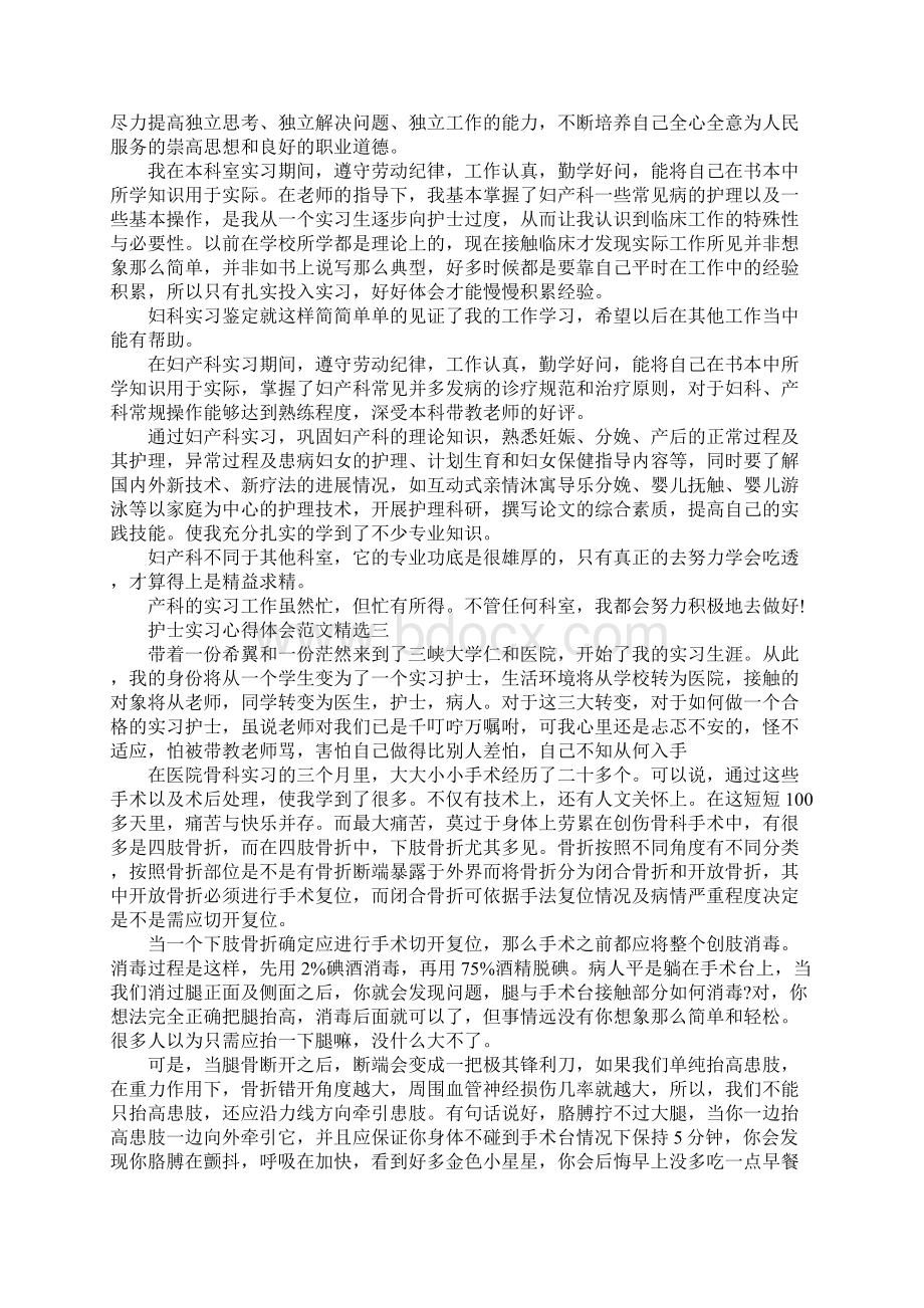 护士实习心得体会范文文档格式.docx_第2页