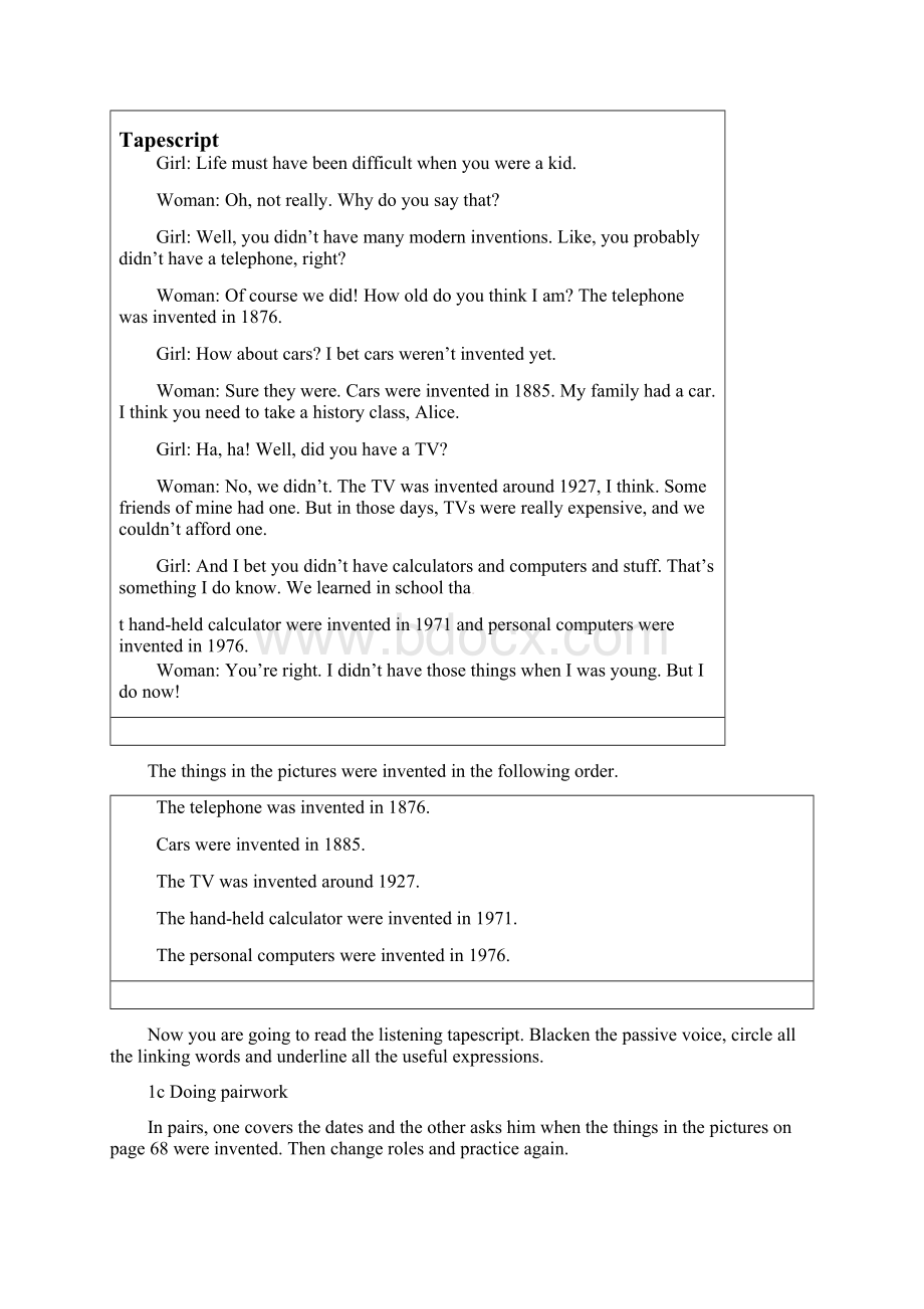 新鲁教版英语九年级《unit 4 when was it invented》优秀教案重点资料docWord格式.docx_第3页