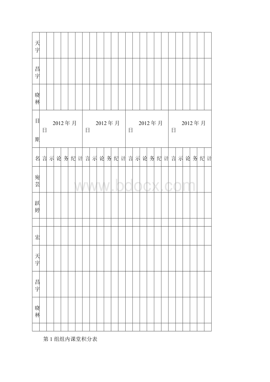 整理组内课堂积分表Word格式.docx_第3页