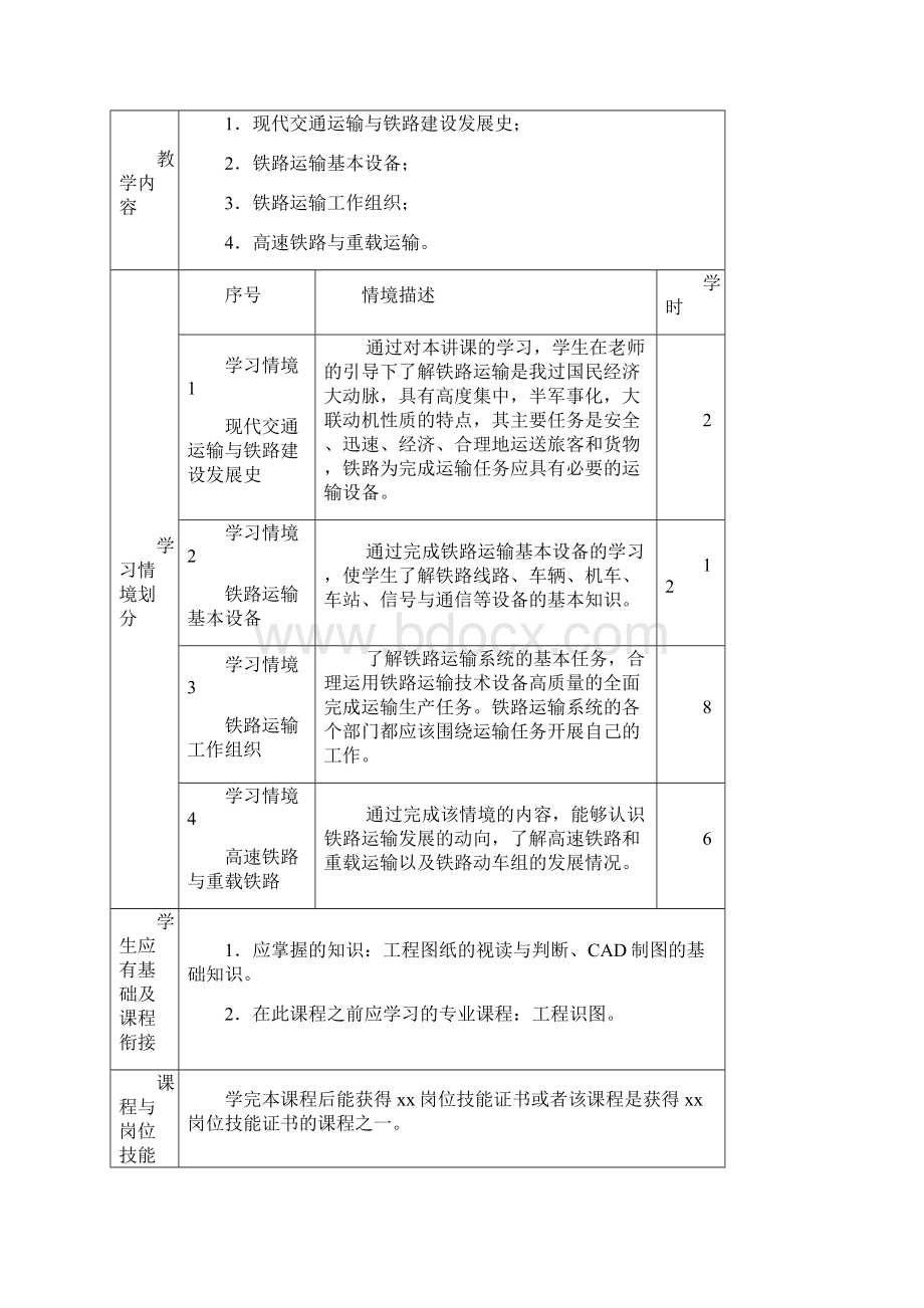 《铁道概论》课程标准Word文档格式.docx_第3页