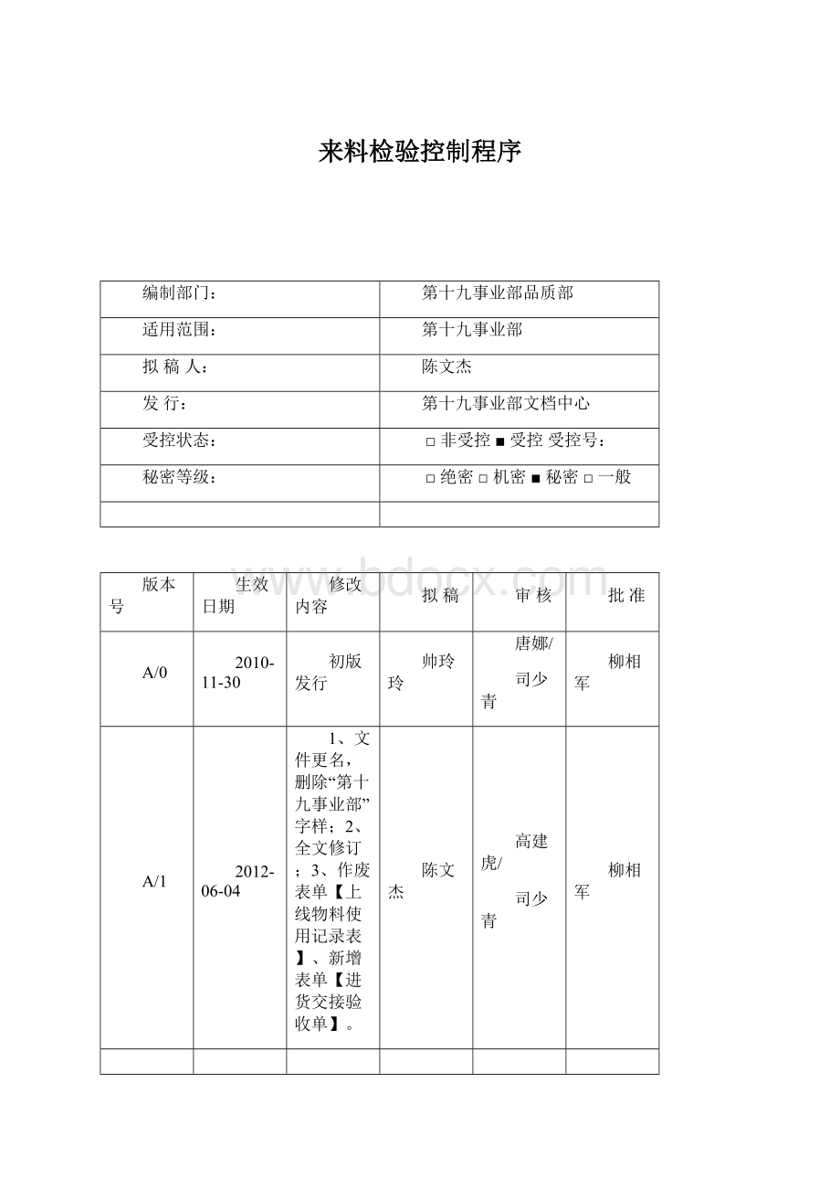 来料检验控制程序Word格式文档下载.docx