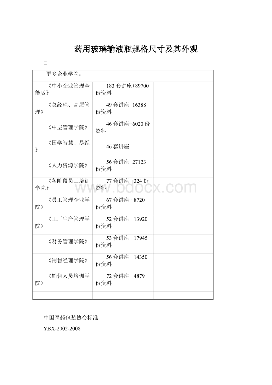 药用玻璃输液瓶规格尺寸及其外观.docx